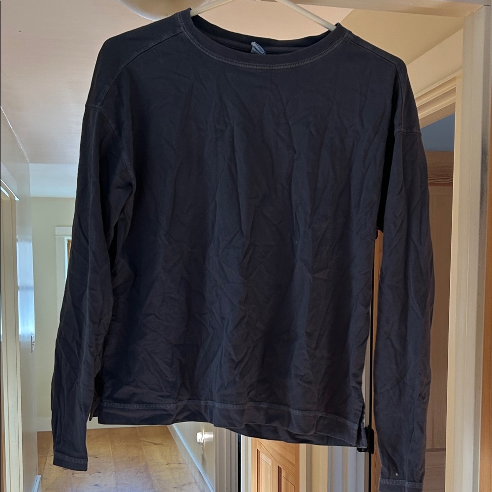 Gray Long Sleeve cropped Shirt